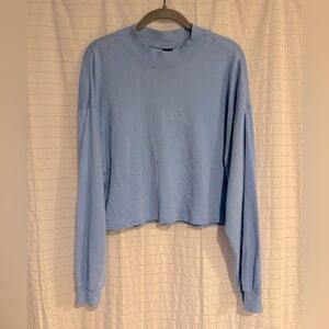 Wild Fable Oversized Light Blue Crop Crewneck Sweatshirt